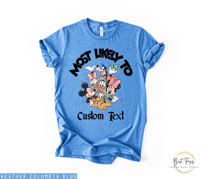 Camisetas Disney Most Likely To, Camisetas Disney Family, Camisetas a juego para viajes a Disney, Camisetas personalizadas de Disneyland, Camiseta de Disneyworld imagen 4
