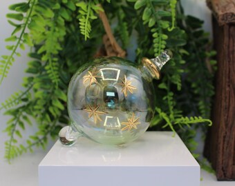 Pyrex Blown Glass Christmas Ornament Hand Decorated