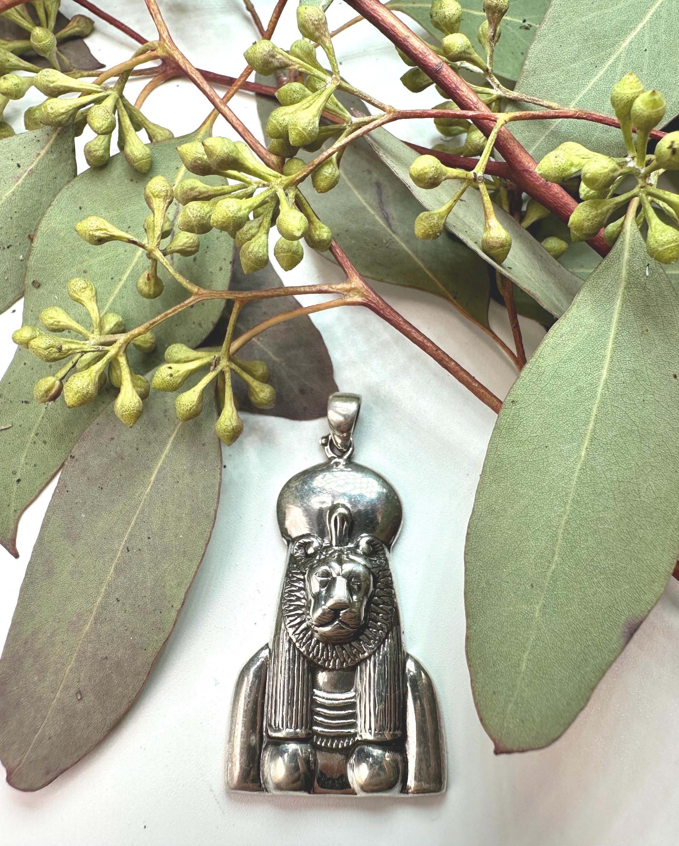 Sekhmet Lioness Egyptian Sterling Silver Pendant or Necklace