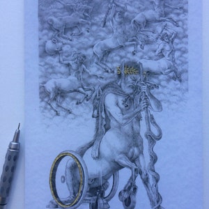 Dubbele wenskaart "Centaur". Wordt geleverd in foliekaart. Enveloppe inbegrepen.