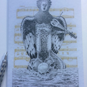 Doppelte Grußkarte „Sirene“. Kommt in Folienkarte. Inklusive Umschlag.