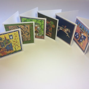 Cartes de vœux doubles "Ferguut". Lot de 6. Livré en carte aluminium. Pas d'enveloppes.
