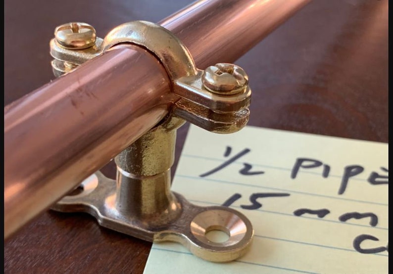 Brass Pipe Clips Etsy