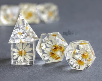Echte Daisy Polyedrische Würfel Set - Handgemachte D&D RPG Würfel