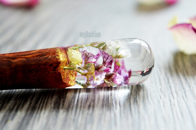 Resin wood hair stick Bun holders Haarnadel f\u00fcr langes haar Wooden hair stick Gifts for women Wooden resin Epoxy wood jewelry Hair fork