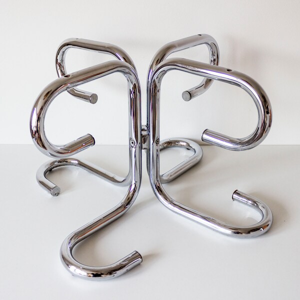 Vintage Italian Giotto Stoppino Space Age Chrome Base for Coffee table, 1970s