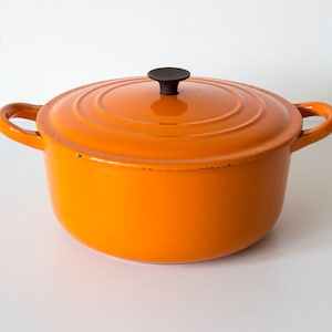 Faite Le Creuset vintage en fonte émaillée orange flamme Bon état Modèle C image 1