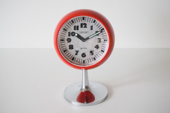 Vintage “Peter” Globe Space Age Table Clock – Made in Germany – New Old Stock