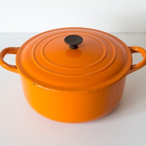 Faite Le Creuset vintage en fonte émaillée orange flamme Bon état Modèle C image 3