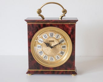 Jaeger-LeCoultre Ref. 5507: Winding Table Clock with Chiming Function (Faux Tortoiseshell) c.1960s