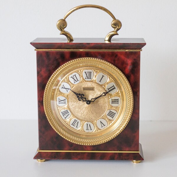 Jaeger-LeCoultre Ref. 5507: Winding Table Clock with Chiming Function (Faux Tortoiseshell) c.1960s