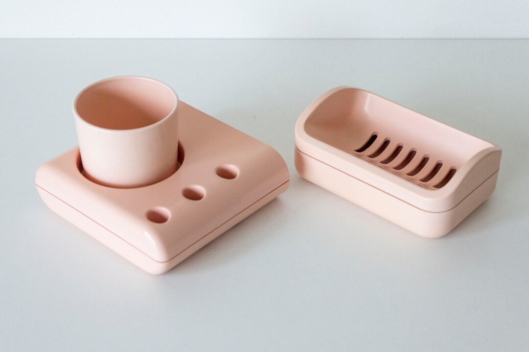 Space Age Salmon Pink Bathroom Set Design by Makio Hasuike for Etsy
