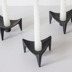 Set of 3 Vintage 1960s Danish Design Jens Quistgaard 'Tripod' Candle Holders Mid Century Modern Cast Metal