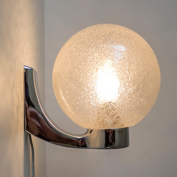 Vintage 70s Space Age bubble glass chrome wall sconce