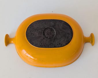 Le Creuset Enzo Mari La Mama Oval Casserole, Saffron Yellow Cast Iron (Size 25)