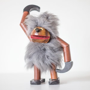 Vintage Scandinavische teakhouten hangende aap/gorilla/holbewoner uit de jaren 60 – Kay Bojesen-stijl