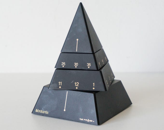 Vintage 1988 Time Pyramid – 3-segment Rotating Quartz Table Clock by 4 ...