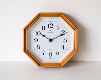 Vintage Junghans Octagonal Quartz Wall Clock - Mid Century Modern German Timepiece