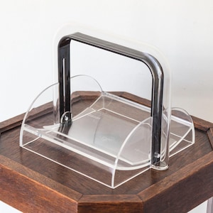 Vintage Guzzini Papillon Serviettenhalter - Furio Minuti Design - Italienische 80er Jahre Lucite Postmoderne