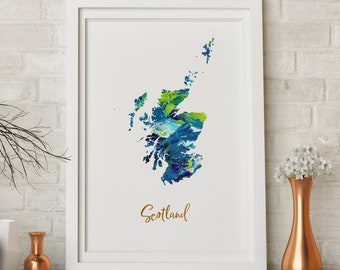 Scotland Rutherglen watercolor home gift wall art poster print picture