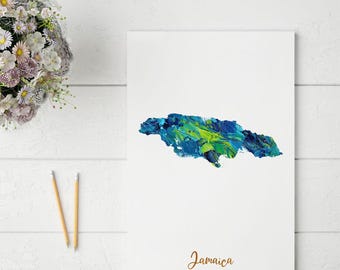 Jamaica Map Print | Unique and Colorful Wall Art