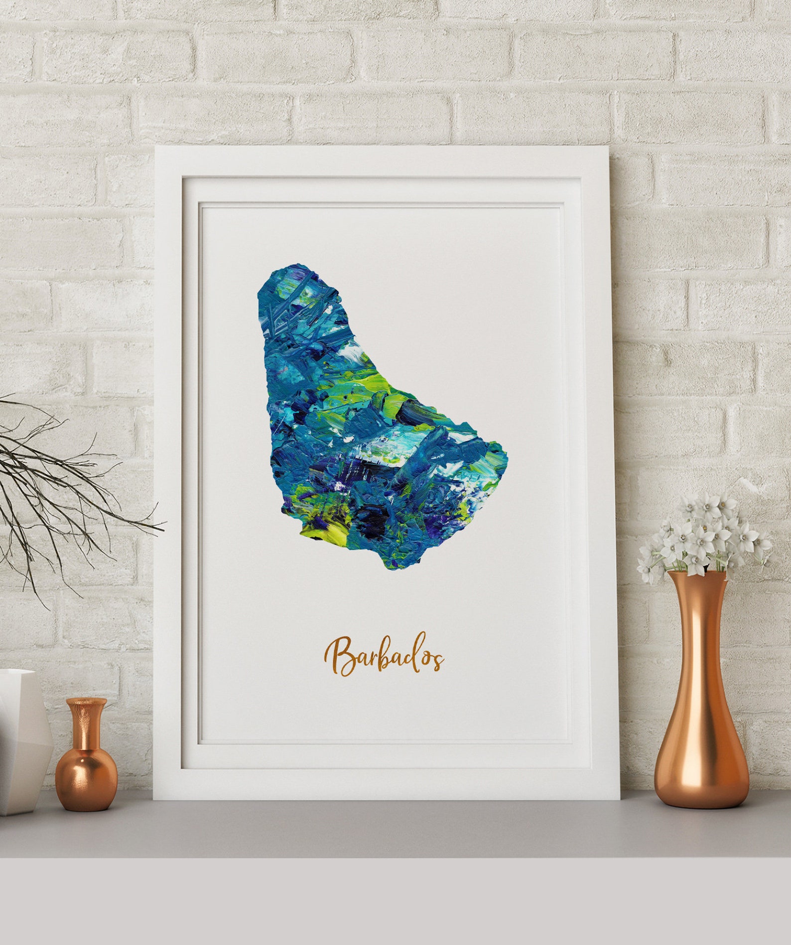 Barbados Map art poster print wall decor Travel Map office Etsy