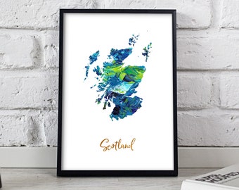 Scotland print Scotland poster Scotland art Scotland Map poster wall art Scotland wall decor Gift poster