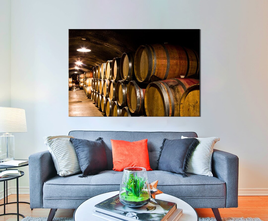 Winery Wine Art Canvas Wall Print Ready to Hang Home Office Etsy UK