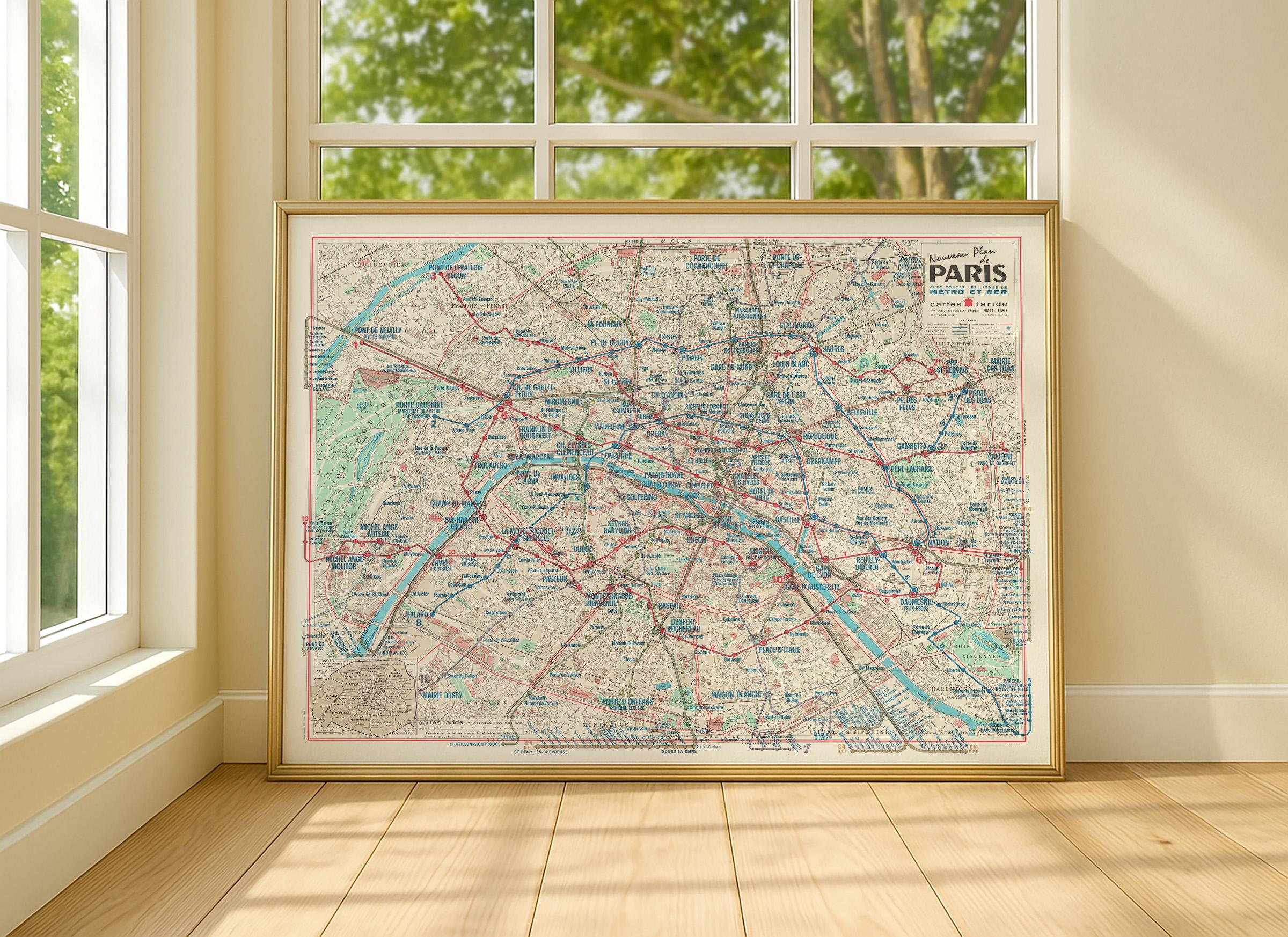 Paris metro poster - Etsy 日本