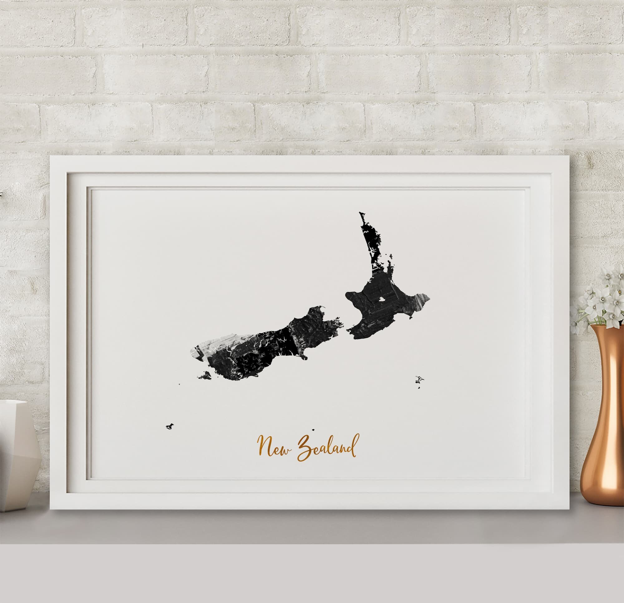 New Zealand Map art poster print wall decor Travel Map office Etsy
