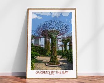 Gardens by the Bay wall art Singapore poster print wall art Singapore poster Singapore art poster print Travel Map office home Gift