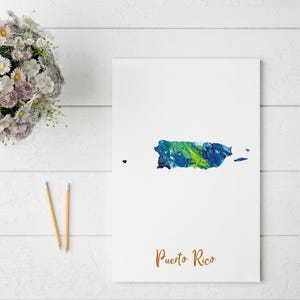 Abstract Puerto Rico Map Print | Unique and Colorful Wall Art