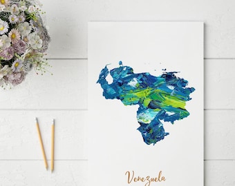 Abstract Venezuela Map Print | Unique and Colorful Wall Art
