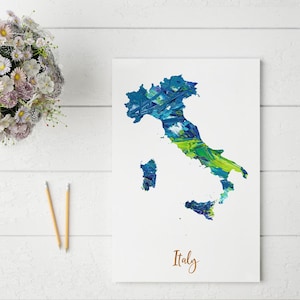 Italy poster print map wall art Travel Gift for him her Travel Map office home