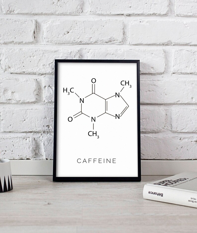 Caffeine Coffee Molecule Poster Wall Art Decor Print Chemistry - Etsy