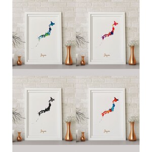 Japan Poster Print Karte Wand Kunst Reise Geschenk für Ihn ihre Reisekarte Büro Zuhause