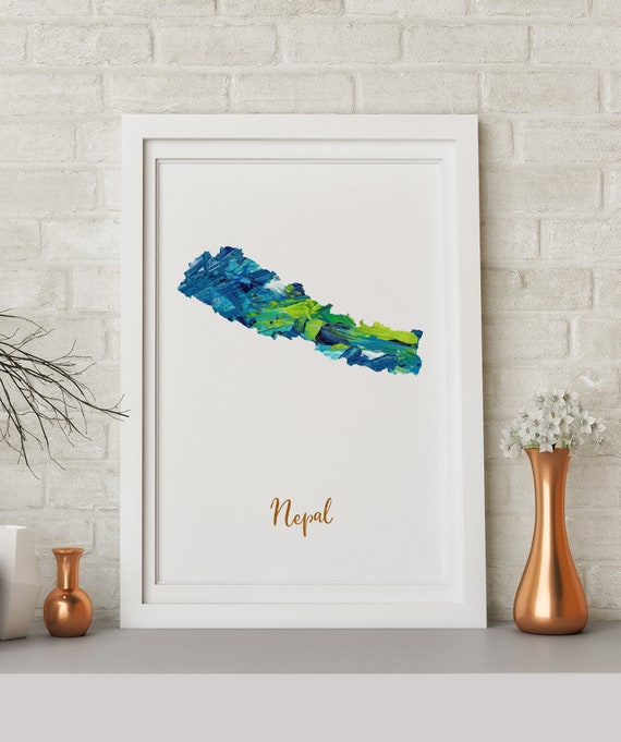  Nepal  art  Nepal  print Nepal  Map poster Nepal  poster wall  