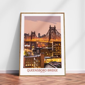 Impression d'affiche du pont du Queensboro, art mural de New York, affiche du pont du Queensboro, art du pont du Queensboro, carte de voyage, bureau, maison, cadeau