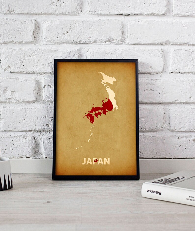 Japan art Japan Map Japan print Japan poster wall art Japan wall decor Gift poster