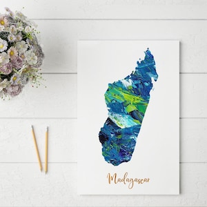 Abstract Madagascar Map Print | Unique and Colorful Wall Art