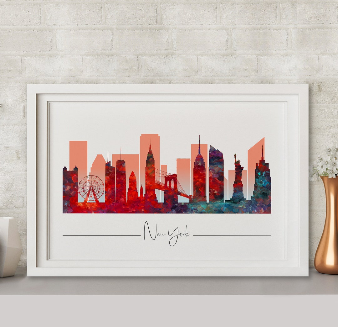 New York City NYC Art Poster Print Skyline Cityscape Wall - Etsy
