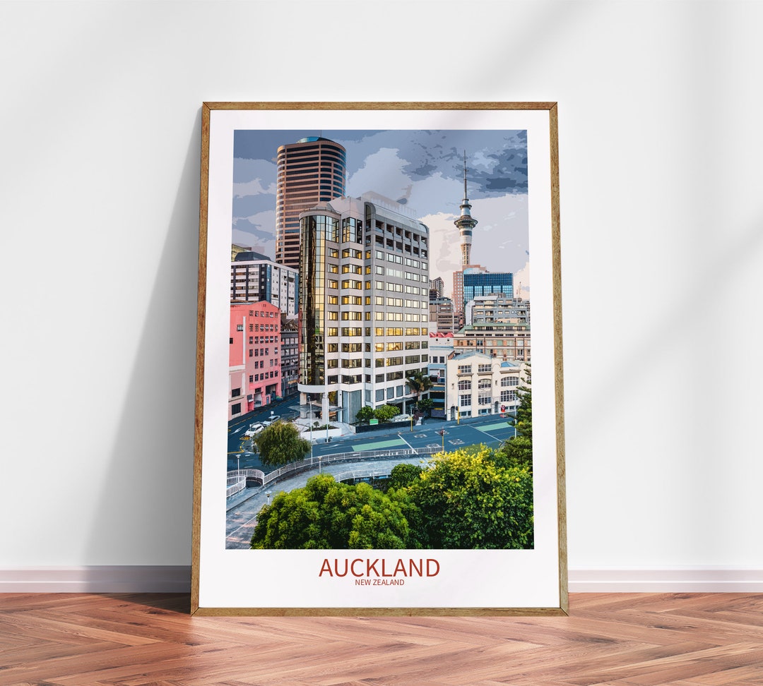 Auckland Poster Print New Zealand Wall Art Auckland Poster Etsy