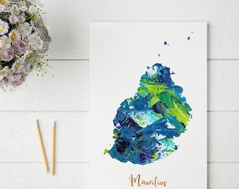 Mauritius Map Print | Unique and Colorful Wall Art