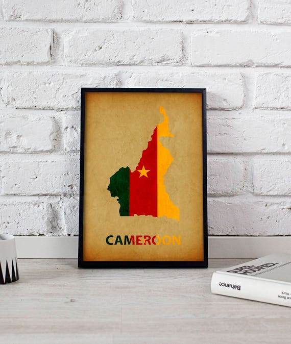 Cameroon poster Cameroon art Cameroon Map poster Cameroon | Etsy