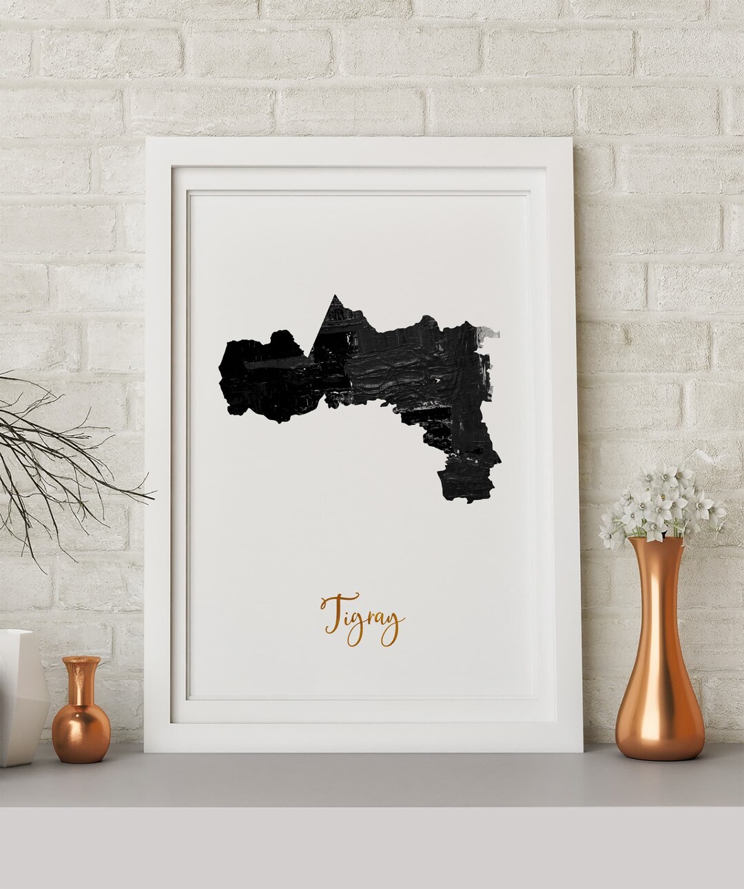 Personalized Tigray Region Canvas Wall Art Coat Of Arms With Tigray Map LT15 main image 1