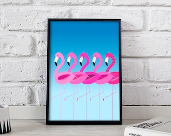 Flamingo Bird art Flamingo poster print Flamingo Minimalist wall art decor Modern Flamingo print Minimalist Gift poster
