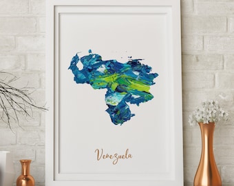 Venezuela poster print map Gift wall art Travel Map office home