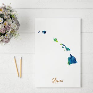 Abstract Hawaii Map Print | Unique and Colorful Wall Art