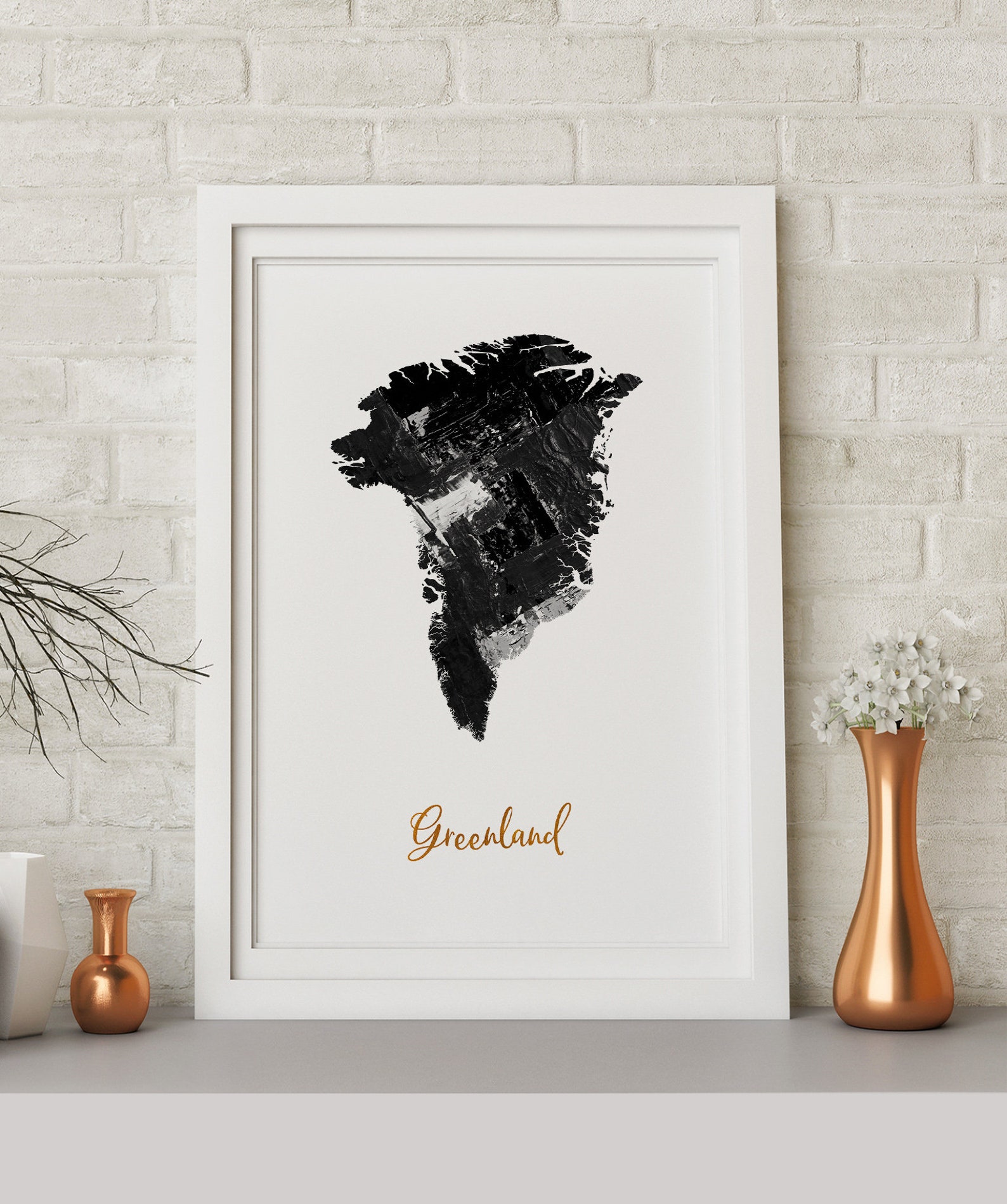 Greenland Map art poster print wall decor Travel Map office Etsy