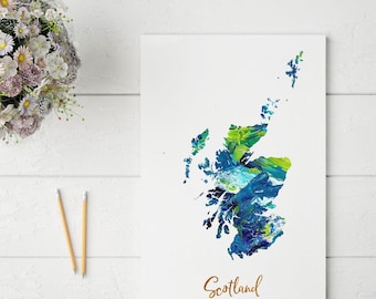 Scotland Map Print | Unique and Colorful Wall Art
